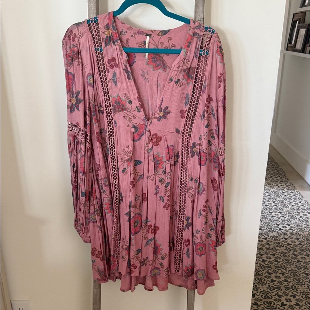 Free People Pink Floral Top